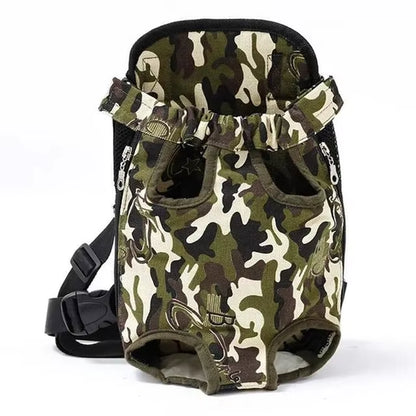 Camouflage Pet Dog Carrier Backpack - Breathable Outdoor Travel Bag for Small Dogs and Cats