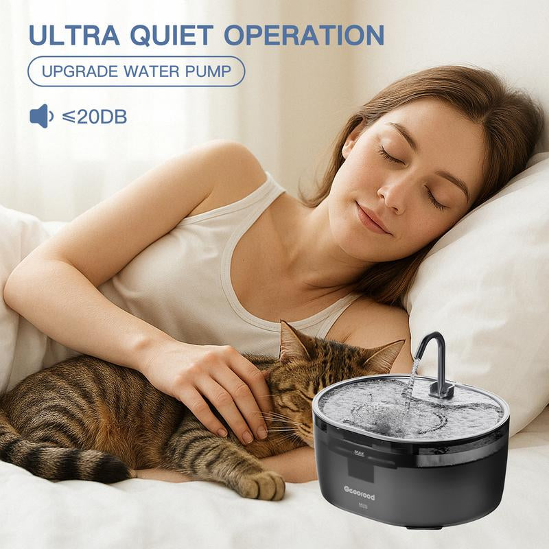 Today'S Deals - Geoorood Cat Water Fountain - 304 Stainless Steel, 3.2L/0.85Gallon/108.2Oz, Dual-Mode, LED Alert, 20Db Quiet, Bpa-Free ABS, Pet-Friendly, Dishwasher-Safe #Tiktokshoplabordaysale #Fallfreshness