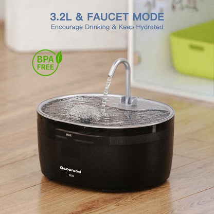 Today'S Deals - Geoorood Cat Water Fountain - 304 Stainless Steel, 3.2L/0.85Gallon/108.2Oz, Dual-Mode, LED Alert, 20Db Quiet, Bpa-Free ABS, Pet-Friendly, Dishwasher-Safe #Tiktokshoplabordaysale #Fallfreshness