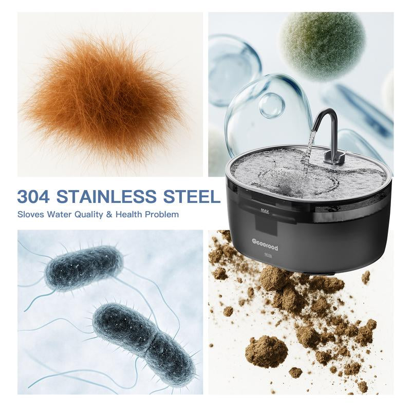 Today'S Deals - Geoorood Cat Water Fountain - 304 Stainless Steel, 3.2L/0.85Gallon/108.2Oz, Dual-Mode, LED Alert, 20Db Quiet, Bpa-Free ABS, Pet-Friendly, Dishwasher-Safe #Tiktokshoplabordaysale #Fallfreshness