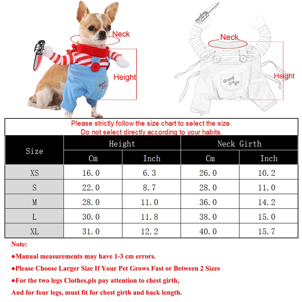 Funny  Halloween Dog Costume -Hilarius Walking Pet Outfit for Small Dogs & Puppies / Perfect for Parties and Photos