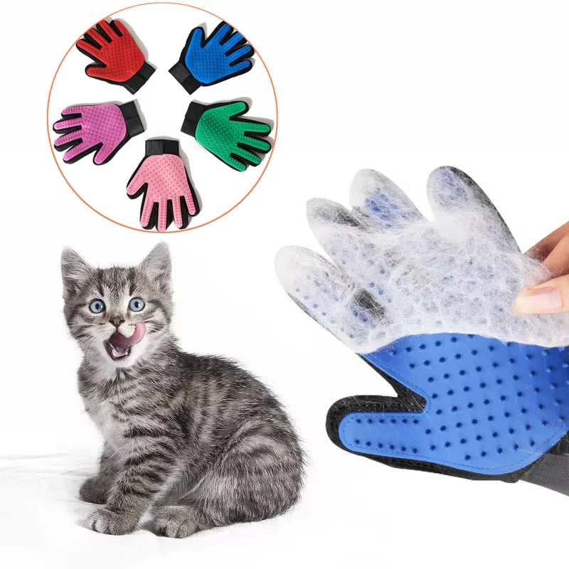 Pet Glove Cat Grooming Glove Cat Hair Deshedding Brush Gloves Dog Comb for Cats Bath Hair Remover Clean Massage Brush for Animal