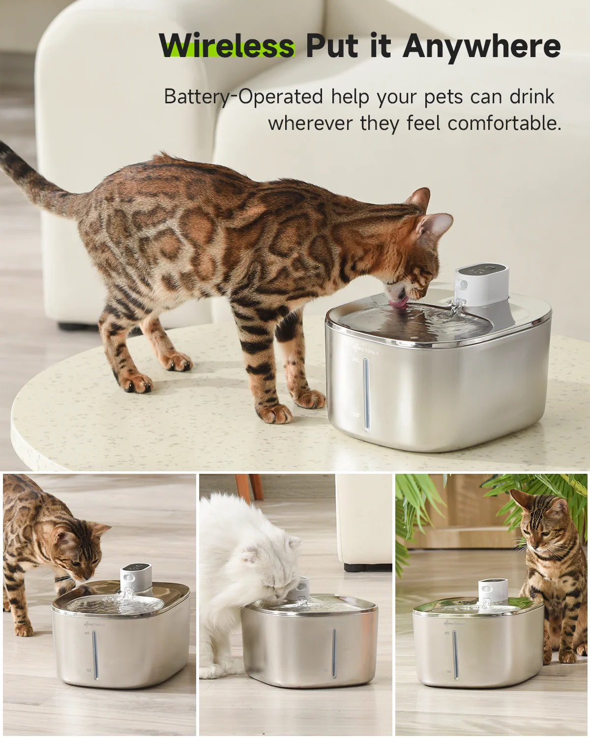 4L Automatic Wireless Cat & Dog Water Fountain with Sensor - Pet Drinking Dispenser Accessory