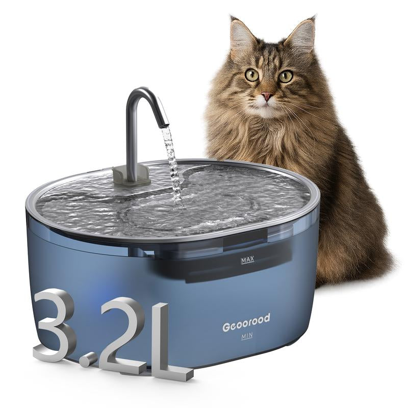 Today'S Deals - Geoorood Cat Water Fountain - 304 Stainless Steel, 3.2L/0.85Gallon/108.2Oz, Dual-Mode, LED Alert, 20Db Quiet, Bpa-Free ABS, Pet-Friendly, Dishwasher-Safe #Tiktokshoplabordaysale #Fallfreshness