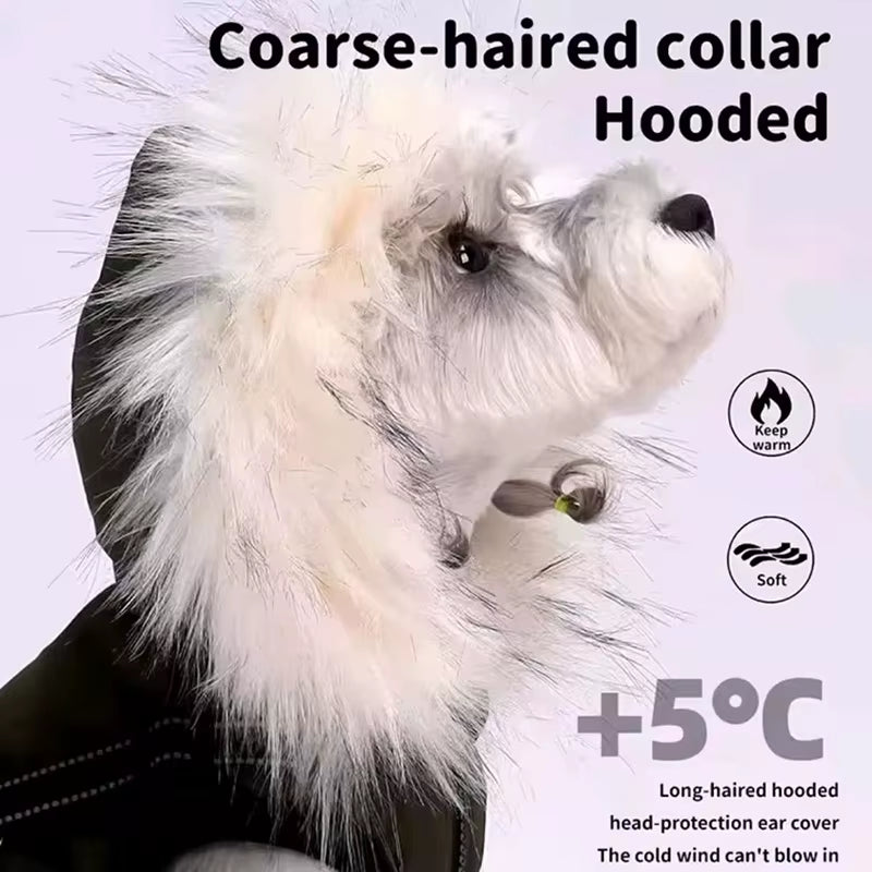 Cozy Fleece Hooded Dog Winter Coat - Plush Warm Cotton Vest for Dogs & Cats